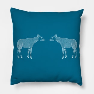 Okapis or Zebra Giraffes in Love - African animal lovers' design Pillow