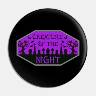 Creature of the Night Graveyard in Purple Pin