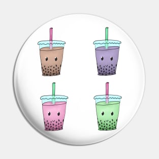 Cute Bubble Tea Friends Pin