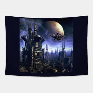 Futuristic City Tapestry