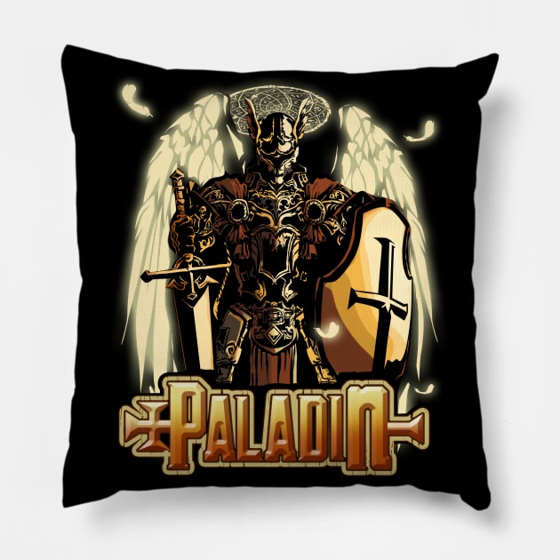 Paladin Dungeons RPG Tabletop RPG D20 Roleplaying Gamer Pillow by TheBeardComic