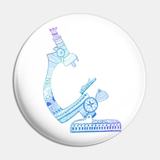 Beautiful Blue colourful Microscope mandala Pin