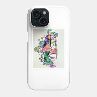 colored girl with sword Phone Case