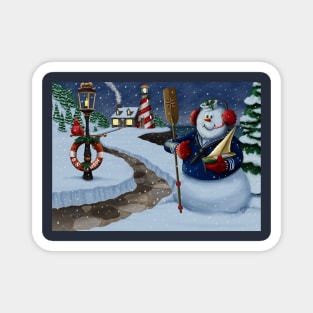 Navy Sailor Snowman Magnet