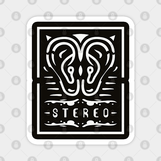 Stereo (White) Magnet by PEARSTOCK
