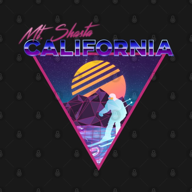 Retro Vaporwave Ski Mountain | Mt. Shasta California | Shirts, Stickers, and More! by KlehmInTime