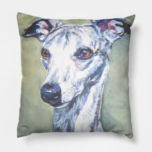 Whippet Fine Art Painting Pillow