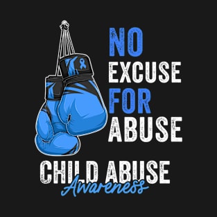 Child Abuse Prevention Awareness Month Blue Ribbon gift idea T-Shirt