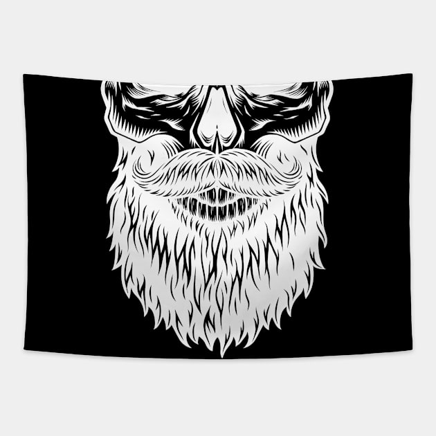 Skull Face Tapestry by aquariart