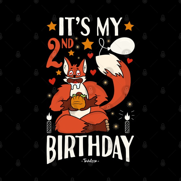 It's My 2nd Birthday Fox And Tacos Gifts by Tesszero