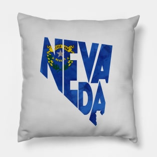 Nevada Typo Map Pillow