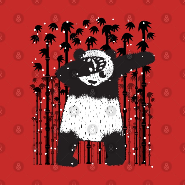Panda Dabbing Through The Snow Funny Xmas Tshirt by salemstore