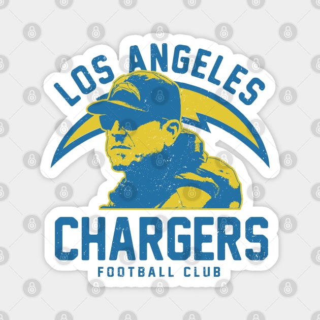 Jim Harbaugh Chargers Magnet by Buck Tee