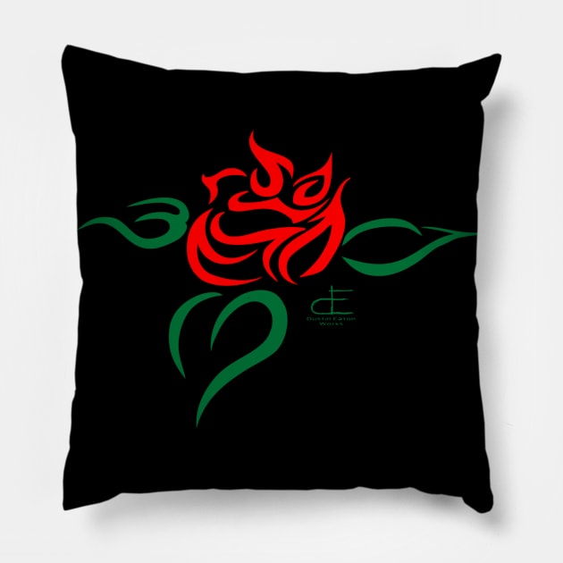 Tribal Rose Pillow by DustinEatonWorks