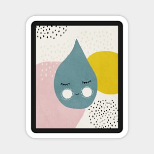 Drop, Abstract, Mid century modern kids wall art, Nursery room Magnet