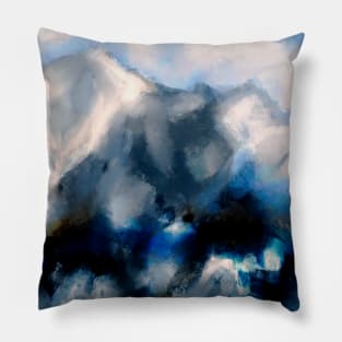 Blue Abstract Expressionism Pillow