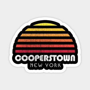 Cooperstown New York Vacation Retro Sunset Magnet