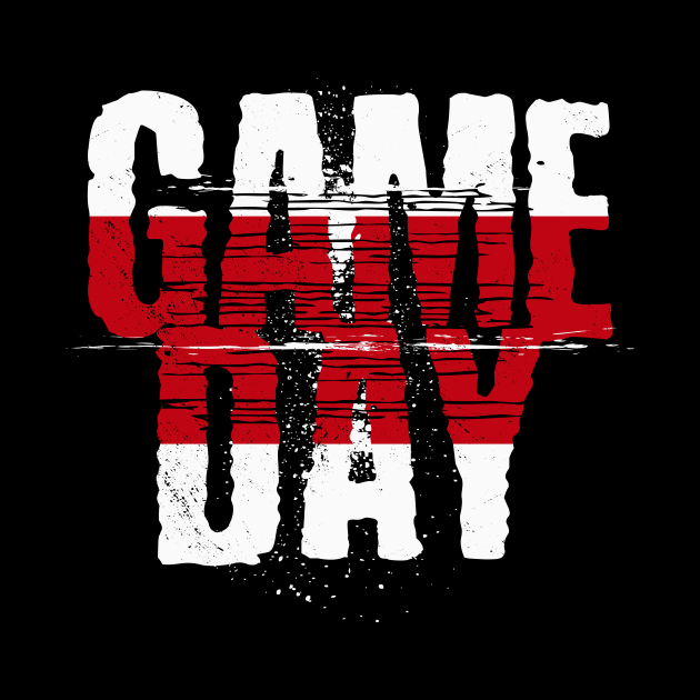 Red and Black Gameday // Grunge Vintage Football Game Day by SLAG_Creative