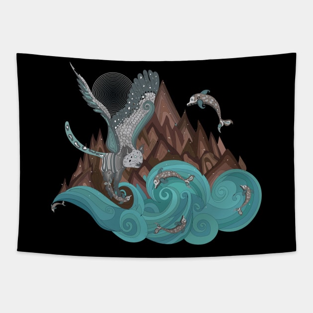 Animal mash-up  paisley Tapestry by ROCOCO DESIGNS