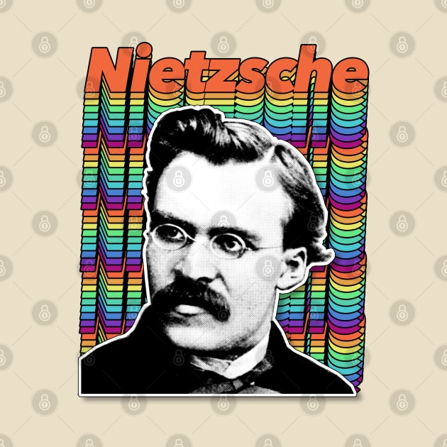 Friedrich Wilhelm Nietzsche Retro Styled Graphic Design by DankFutura