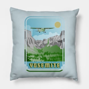 Yosemite Vintage Travel Poster Pillow