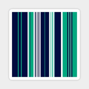 Mint, White & Navy Stripes Magnet