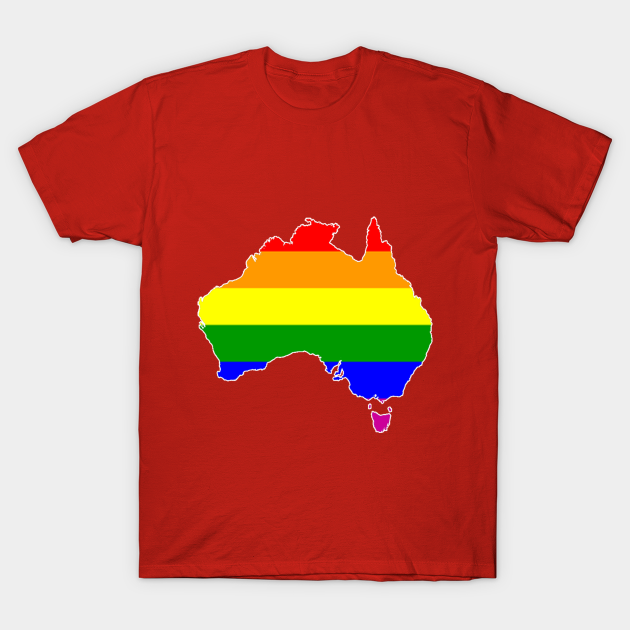 Australia Rainbow Map - Lgbtq - T-Shirt TeePublic