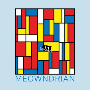 Cubism Art Parody "MEOWNDRIAN" Modern Kitty Cat Cubist T-Shirt