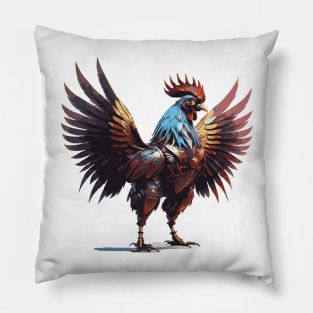 Anime Rooster armor warrior T-shirt design Pillow