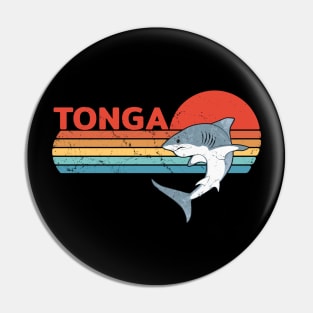 White Shark Kingdom of Tonga Vintage Travel Design Pin