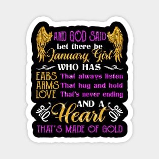 Awesome January Girl T shirt Gift Birthday Magnet