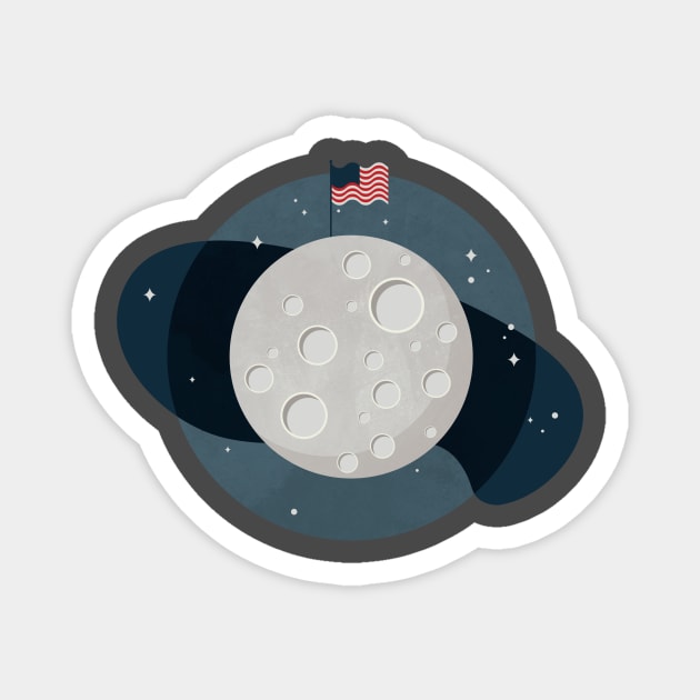 We Conquered the Moon: Apollo 50th Anniversary Magnet by CosmoQuestX