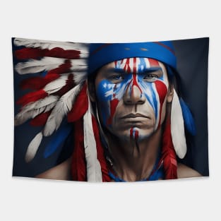 [AI Art] Robust Average Native American man Tapestry