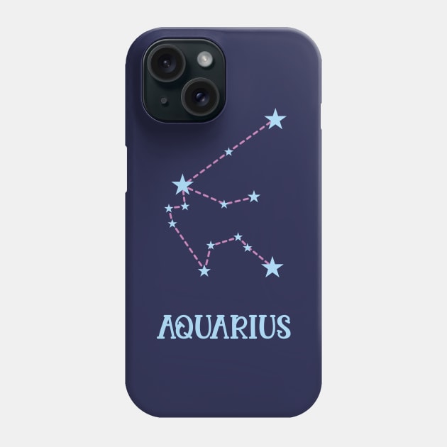 Aquarius Zodiac Sign Constellation Phone Case by Adrian's Outline