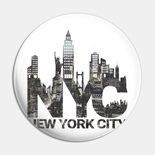 New York City Pin - 'New York City Skyline NYC' New York City Gift by Our Wacky Home