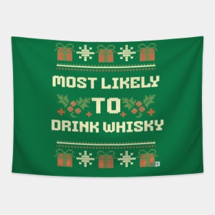 funny Christmas Quotes Most Likely And Family  Matching group,Most Likely Tapestry