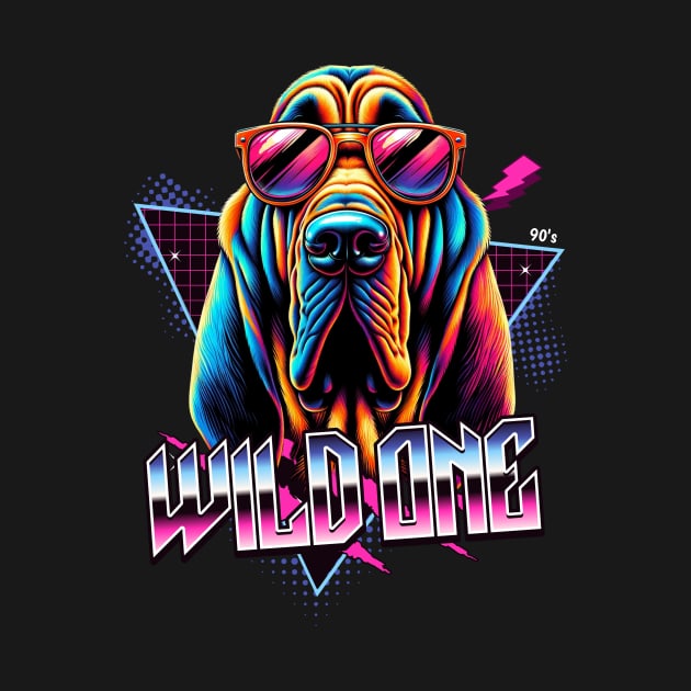 Wild One Bloodhound Dog by Miami Neon Designs