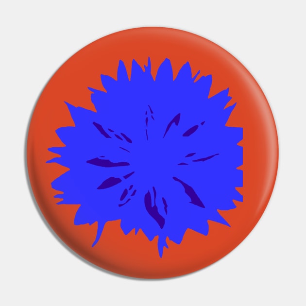 Cornflower Royal Blue Flower Abstract Pin by ellenhenryflorals