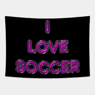 I Love Soccer - Pink Tapestry