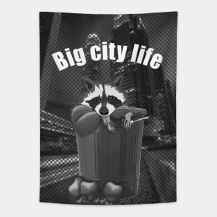 Big city life Urban raccoon Tapestry