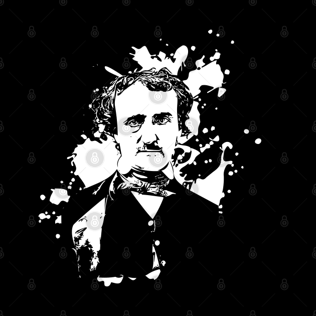 Edgar Allan Poe paint splatter background by PCB1981