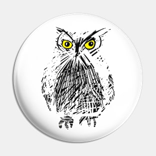 Owl yellow eyes Pin