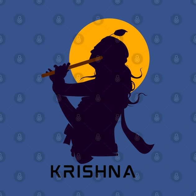 Hindu god lord Krishna playing his flute by Spaceboyishere