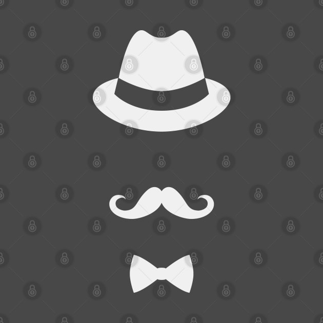 Hat, Mustache and Bowtie by Alema Art