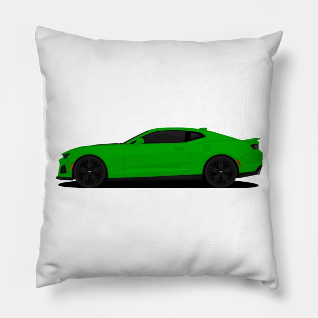 CAMARO GREEN Pillow by VENZ0LIC