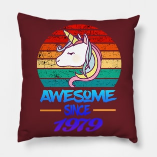 Awesome Since 1979 Funny 40th Birthday Unicorn Lover Gift Idea Pillow