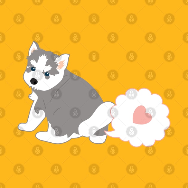 Farting Siberian Husky Puppy by LulululuPainting