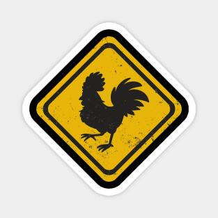 Distressed Crossing Sign - So Chickens Can Cross The Road Magnet