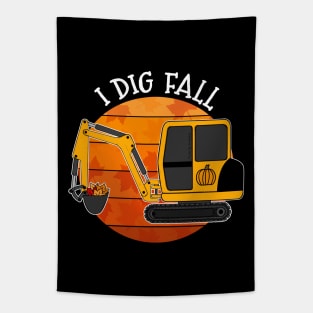 I Dig Fall Digger Autumn Thanksgiving Tapestry