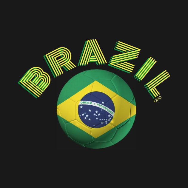 Brazil Futbol soccer ball flag by Odd Hourz Creative